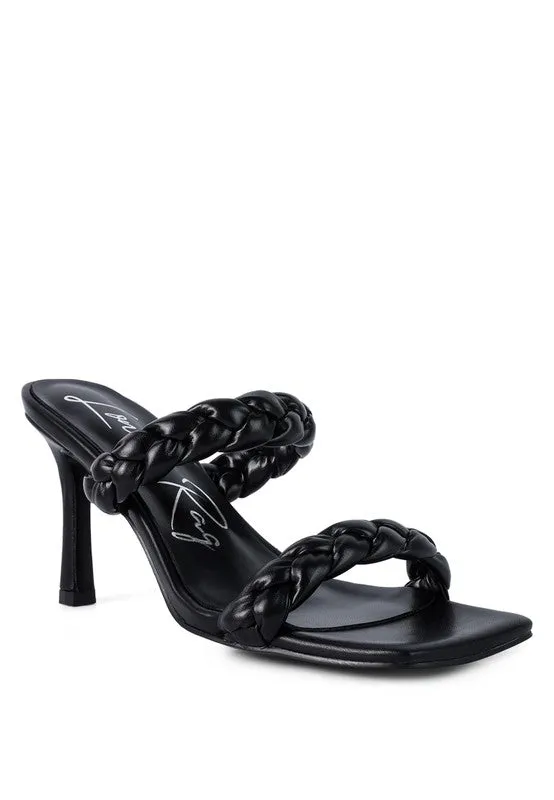 Beladona Braided Strap Mid Heel Sandals