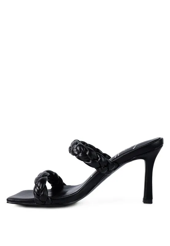 Beladona Braided Strap Mid Heel Sandals