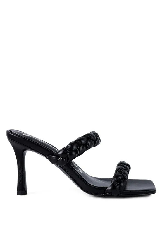 Beladona Braided Strap Mid Heel Sandals