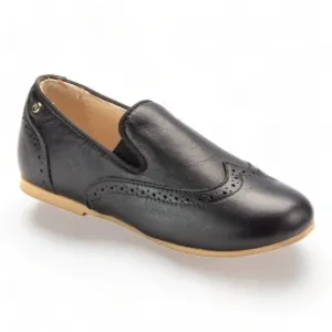 David - Black Soft Leather Slip On for Boy by Manuela de Juan