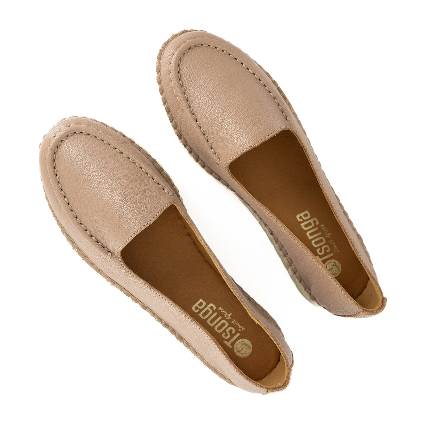 Dodoma : Ladies Leather Espadrille in Timber Cayak