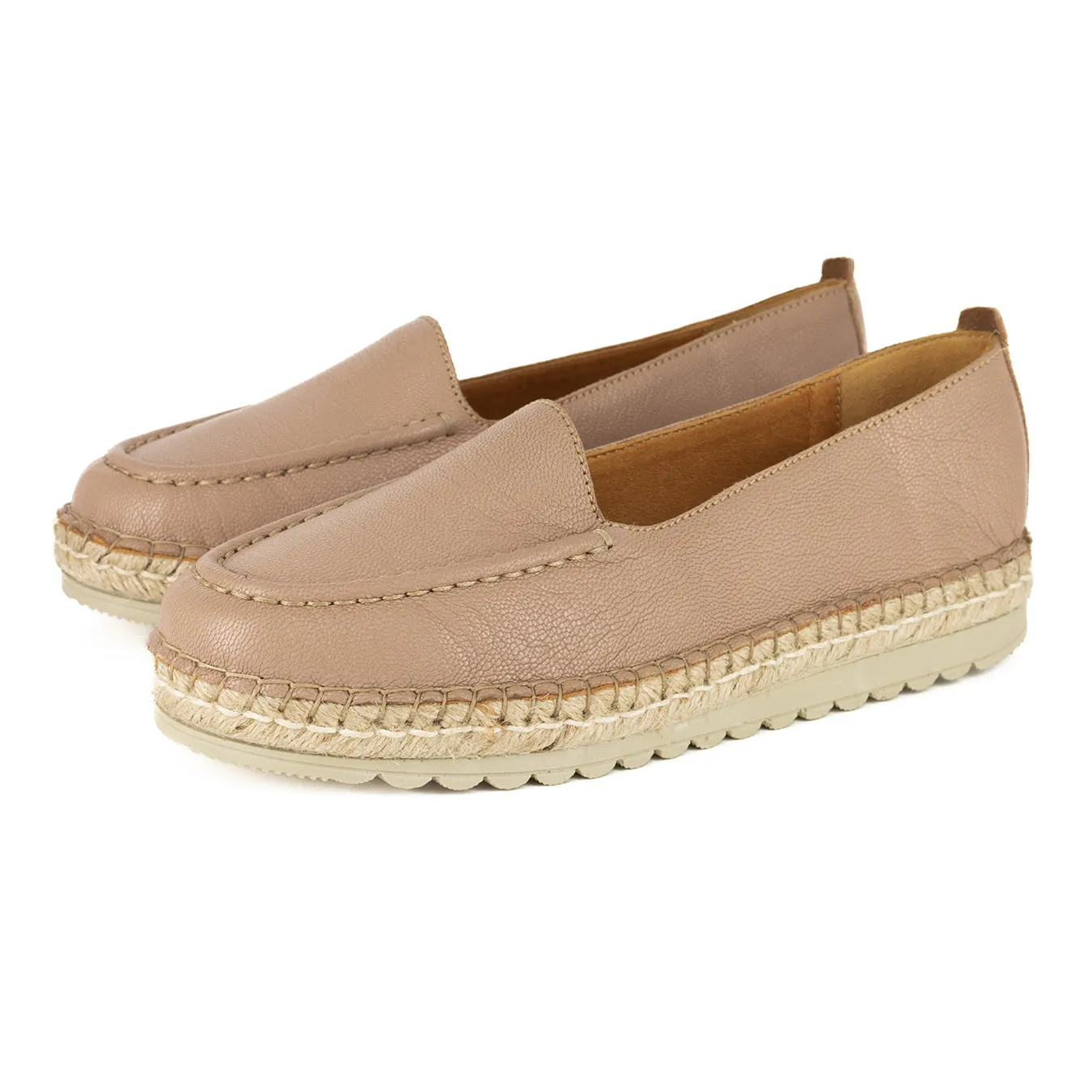 Dodoma : Ladies Leather Espadrille in Timber Cayak