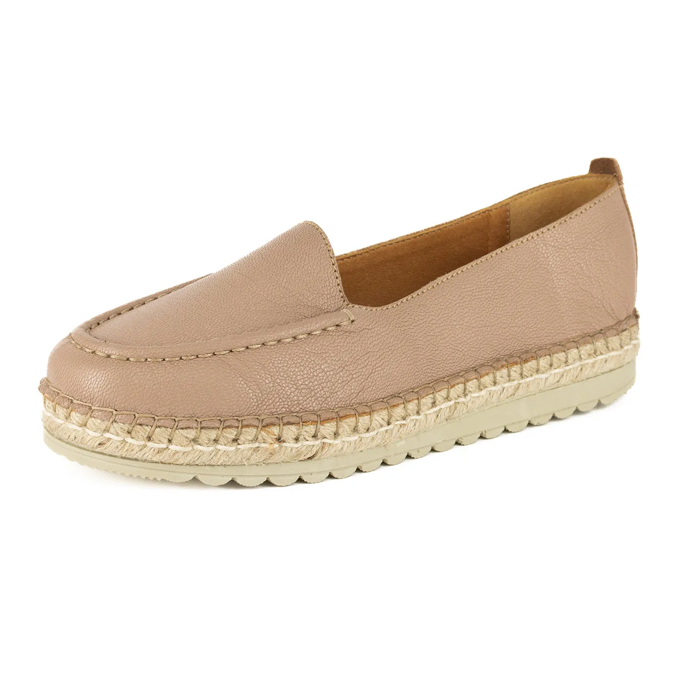 Dodoma : Ladies Leather Espadrille in Timber Cayak