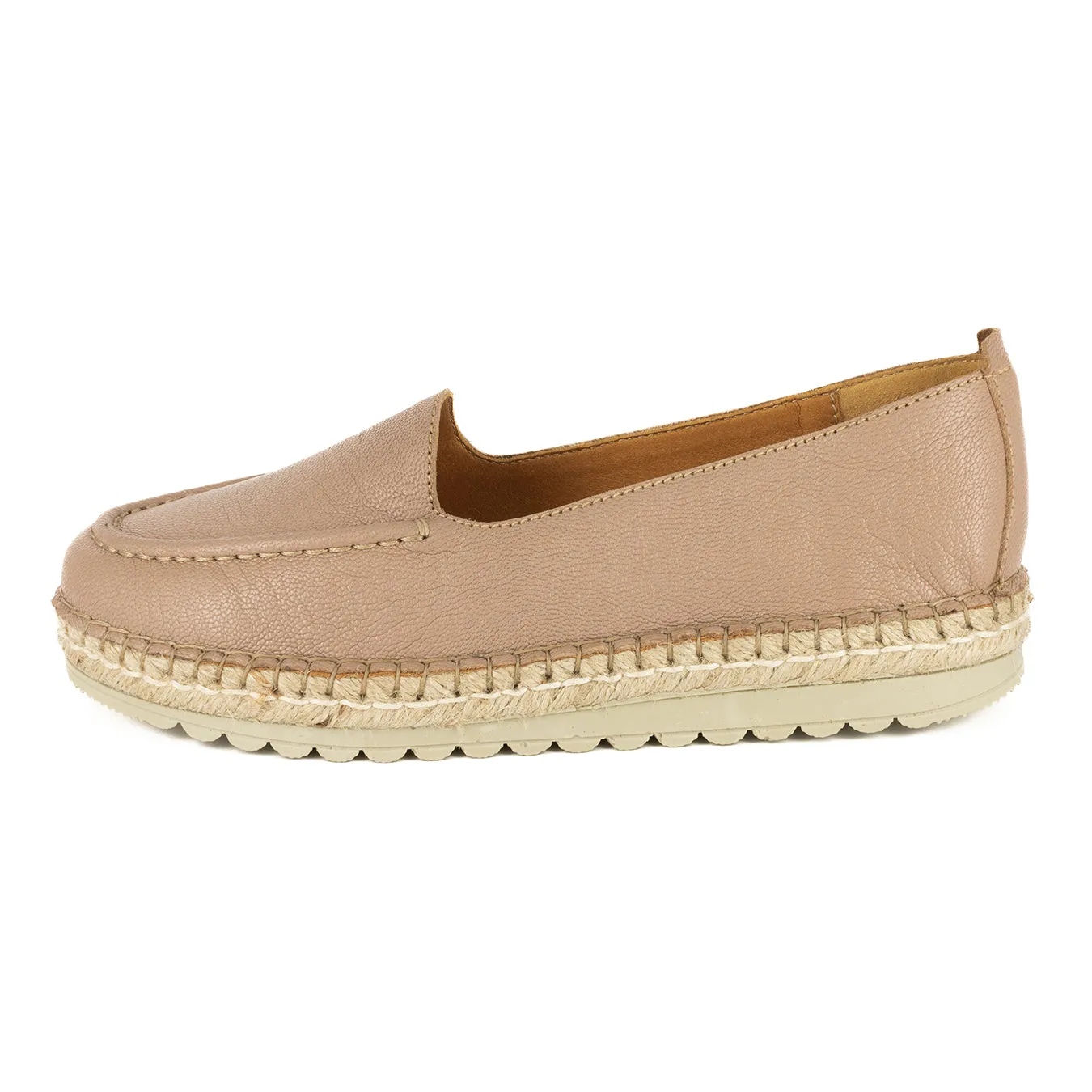 Dodoma : Ladies Leather Espadrille in Timber Cayak