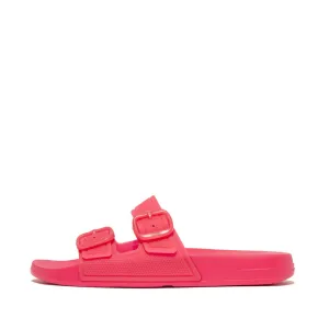 FitFlop iQushion Translucent Two Bar Buckle Slides Pink