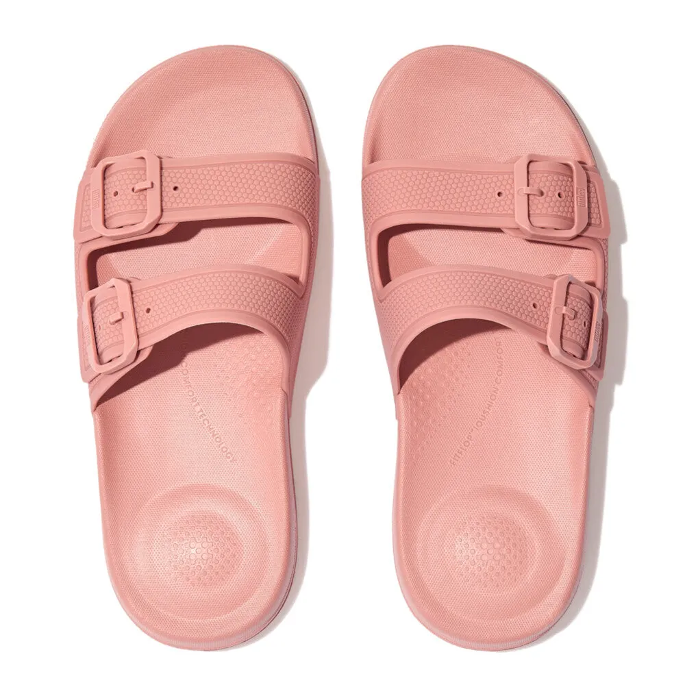 FitFlop iQushion Two Bar Buckle Slides Coral