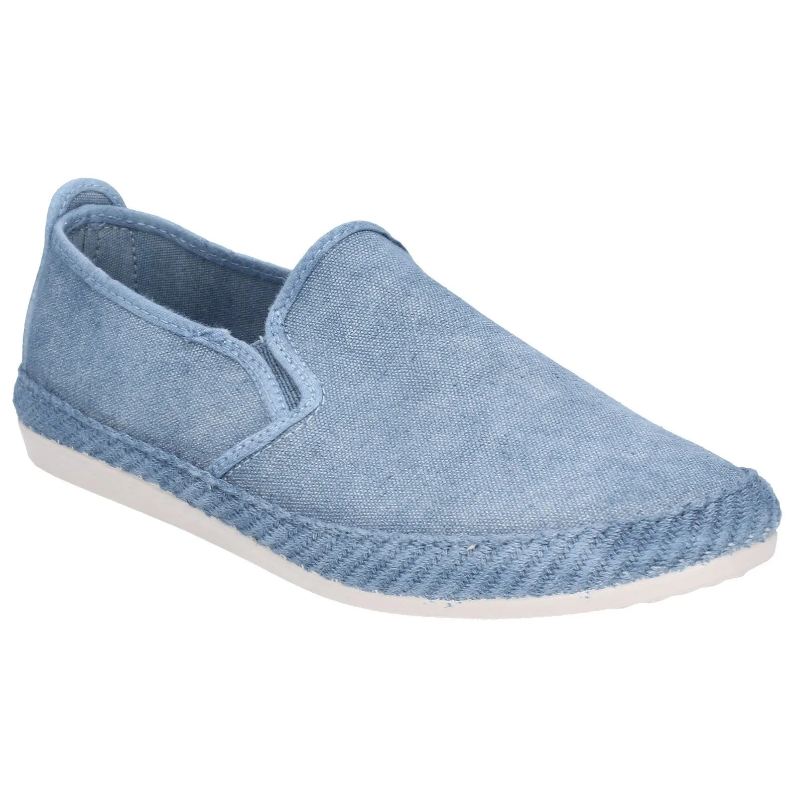 FLOSSY MANSO Riviera Style Slip-On Espadrille, Sun-Drenched Material, Elasticated Fitting, Mediterranean Jute Wrap, Scented Sole, Women's Summer Shoe