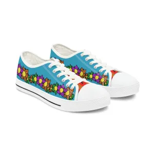 Flowery Blue Sneakers - Women's Sizes