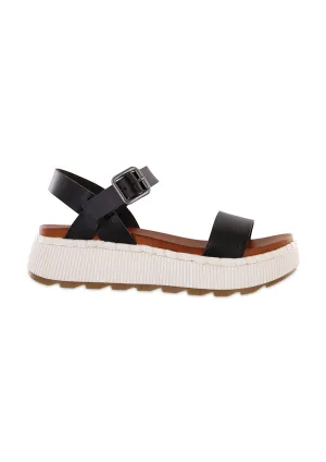 Hayley Platform Black Sandal