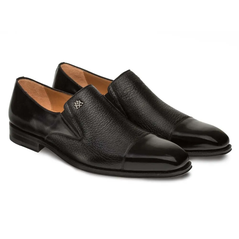 Mezlan Milani Calfskin & Deerskin Black Slip On Men's Loafers