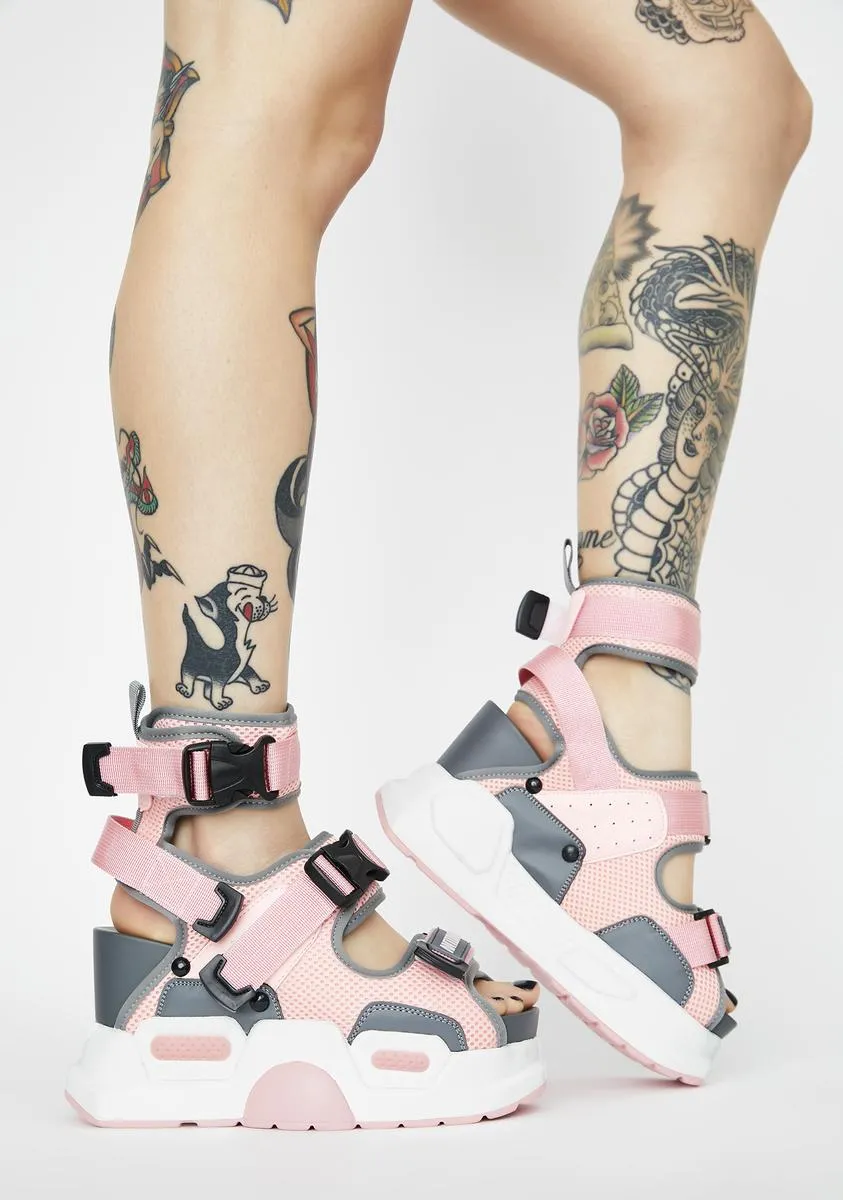 Pink Mulberry Platform Sandals