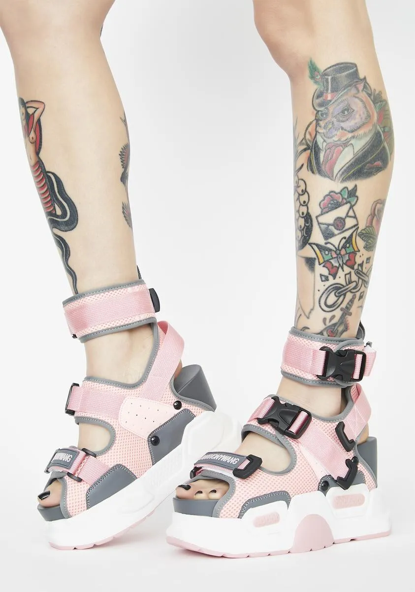 Pink Mulberry Platform Sandals