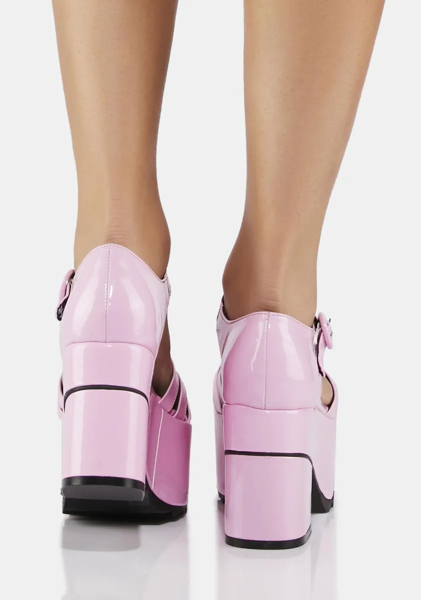 Pink Patent Platform Sandals