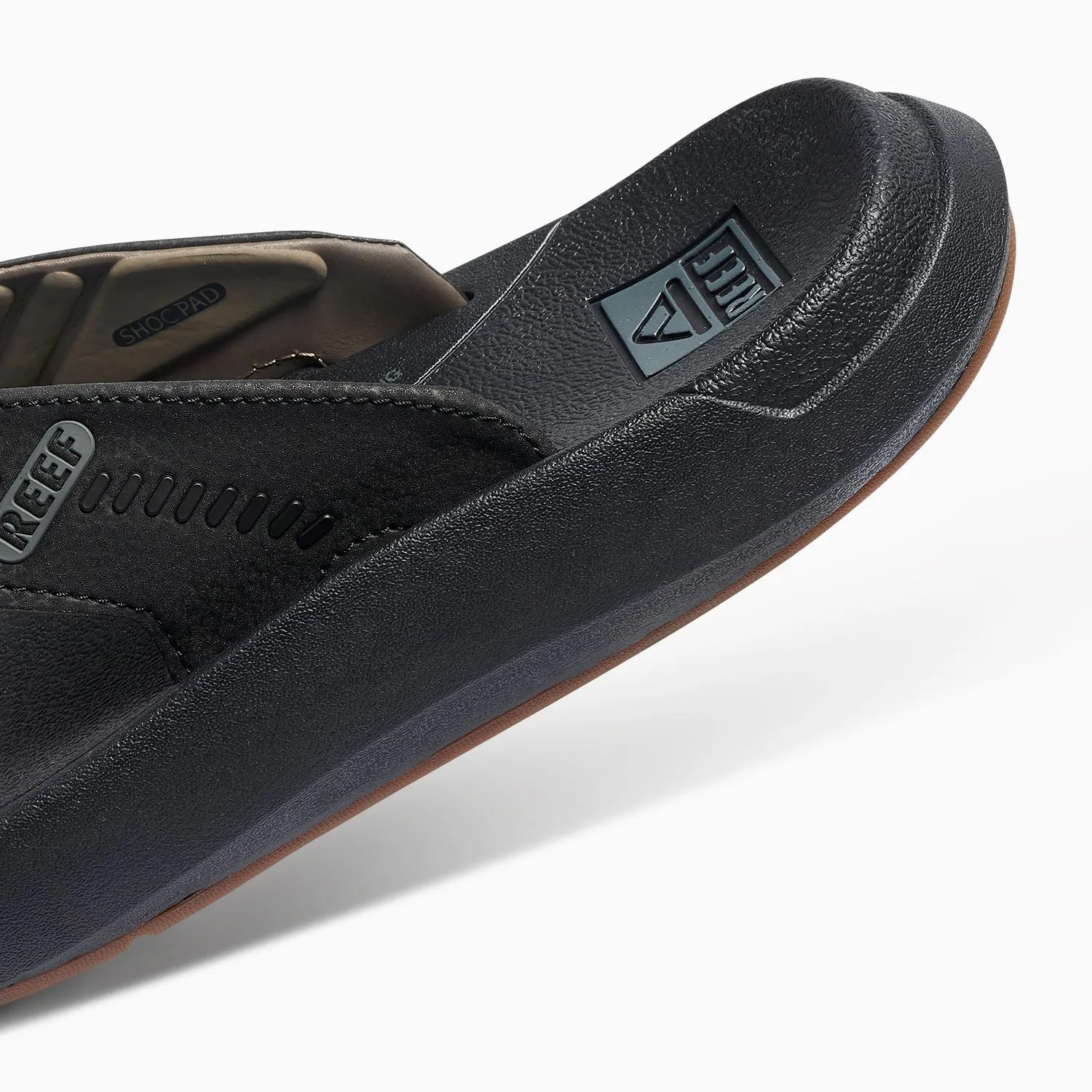 Reef Mens Swellsole Cruiser Cushioned Flip Flops Sandals - Black/Grey