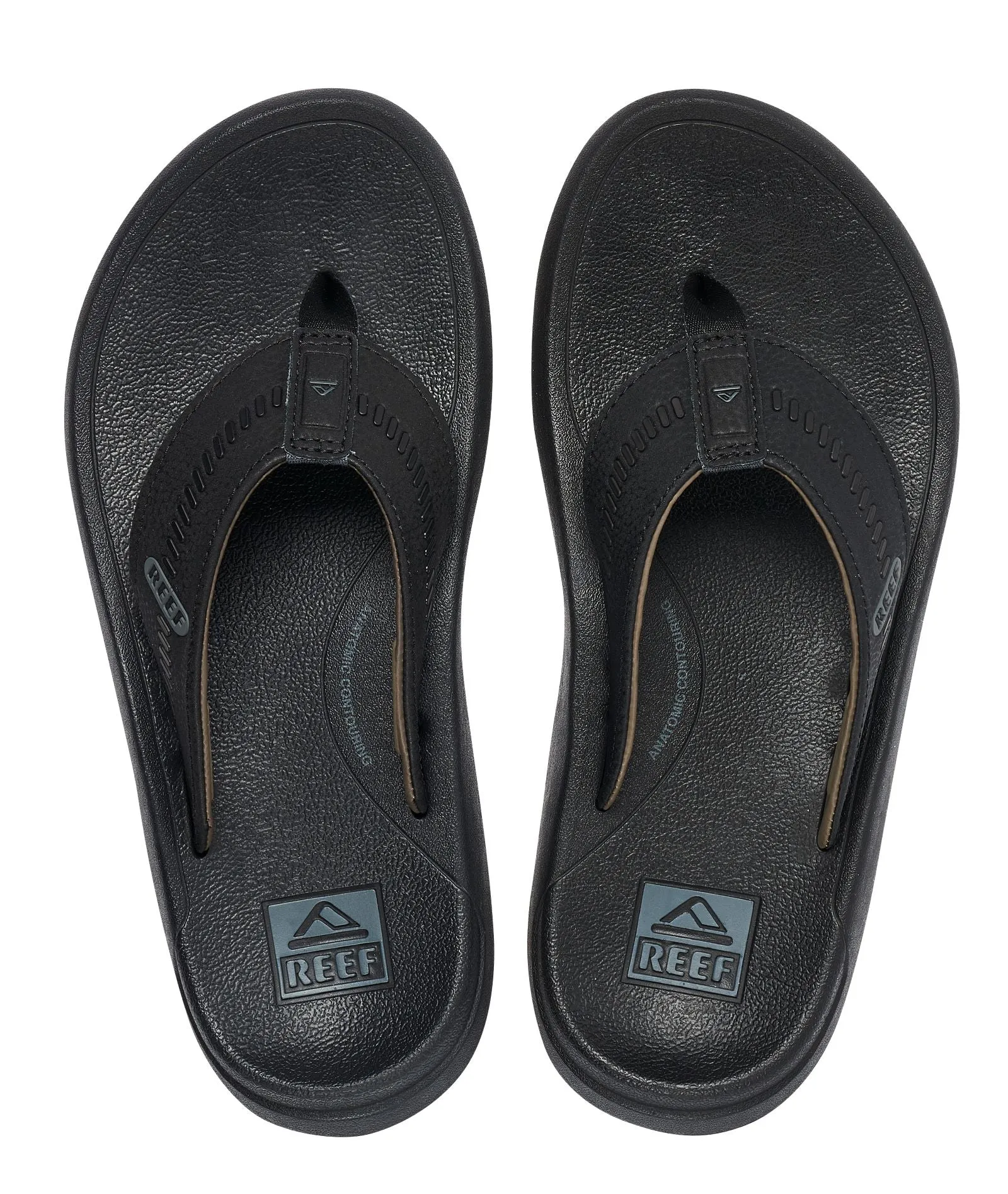 Reef Mens Swellsole Cruiser Cushioned Flip Flops Sandals - Black/Grey