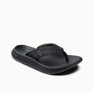 Reef Mens Swellsole Cruiser Cushioned Flip Flops Sandals - Black/Grey