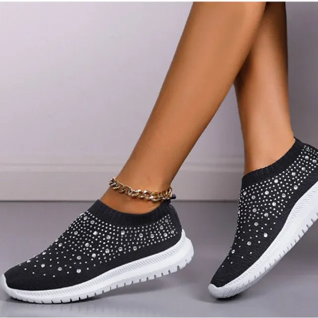 Rhinestones Mesh Sneakers