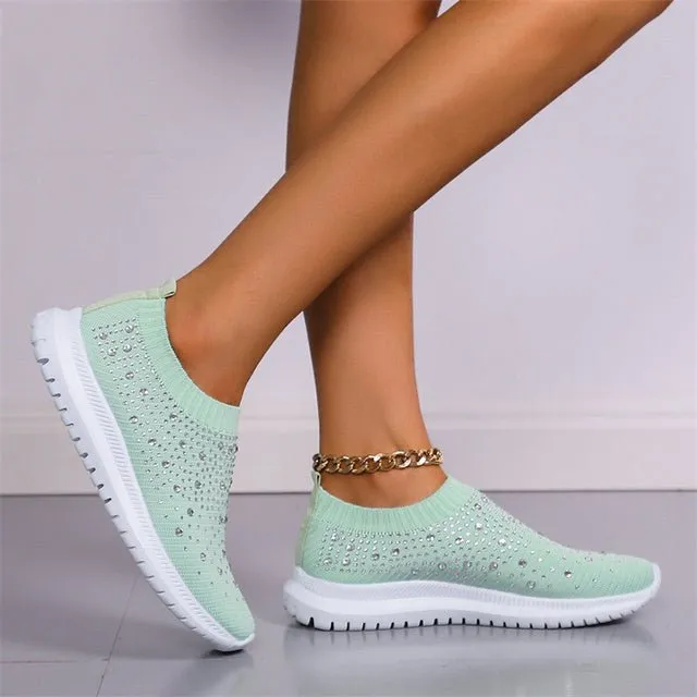 Rhinestones Mesh Sneakers