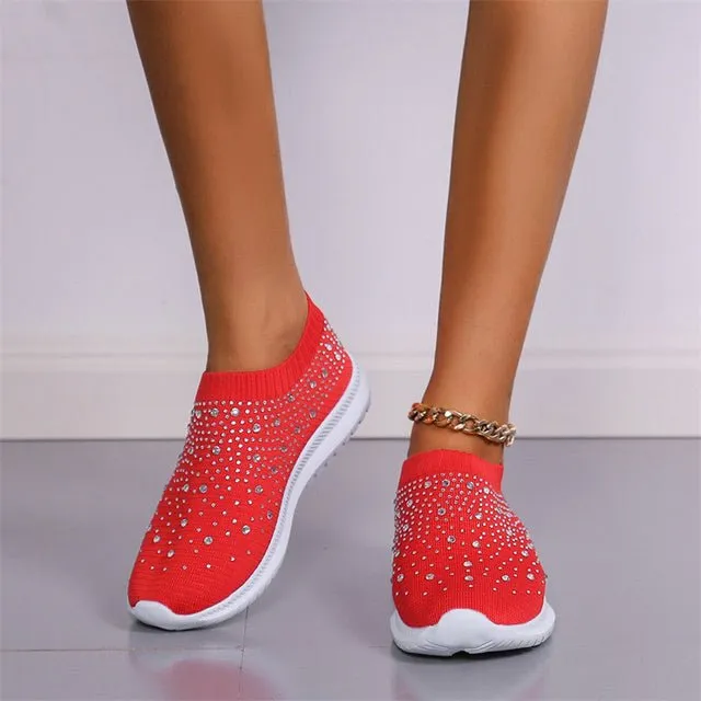 Rhinestones Mesh Sneakers