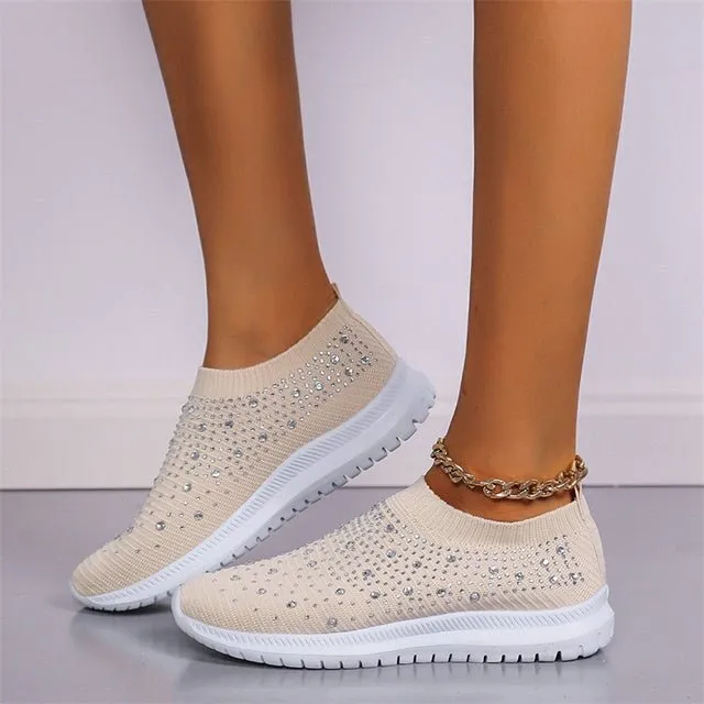 Rhinestones Mesh Sneakers