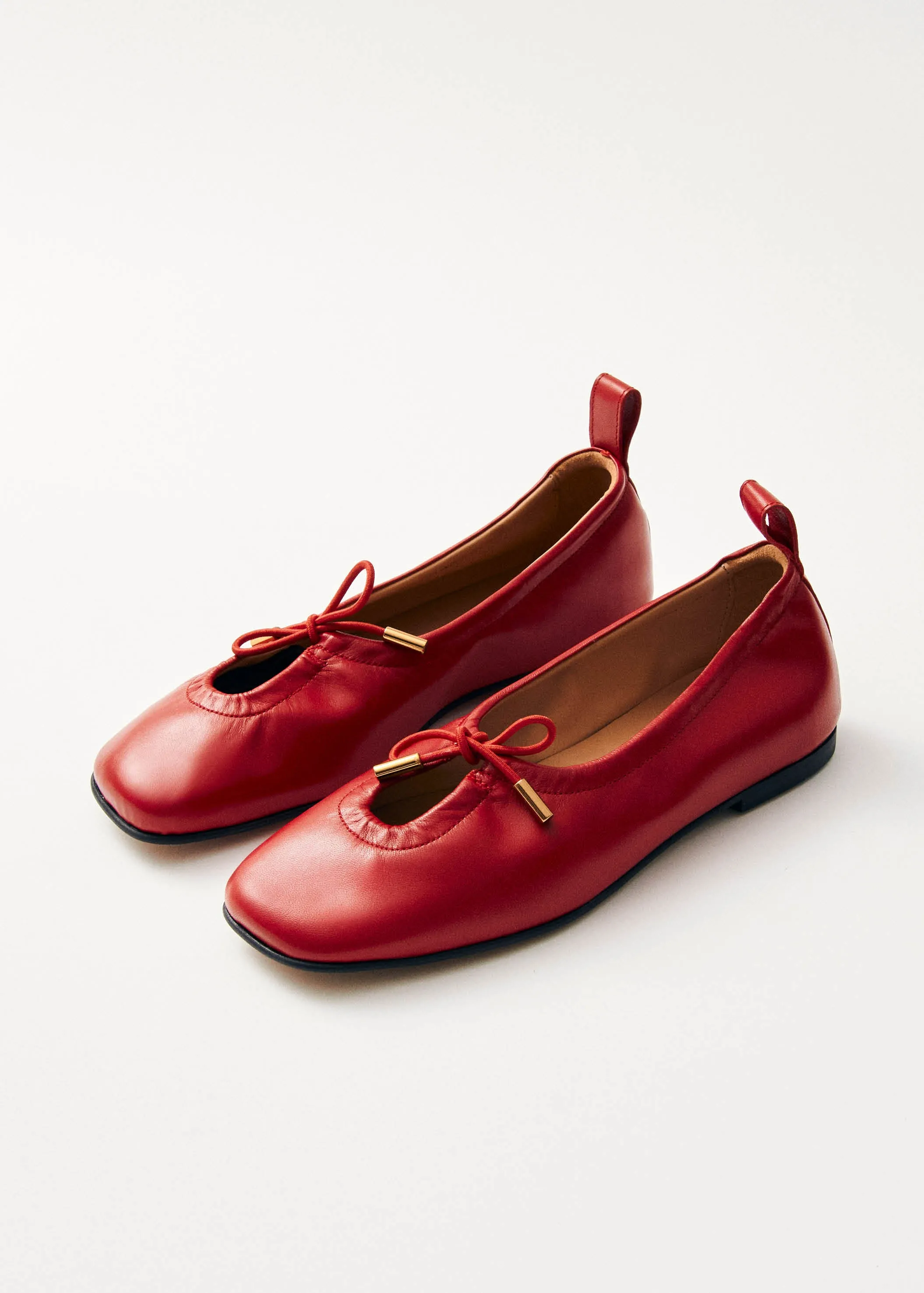 Rosalind Red Leather Ballet Flats