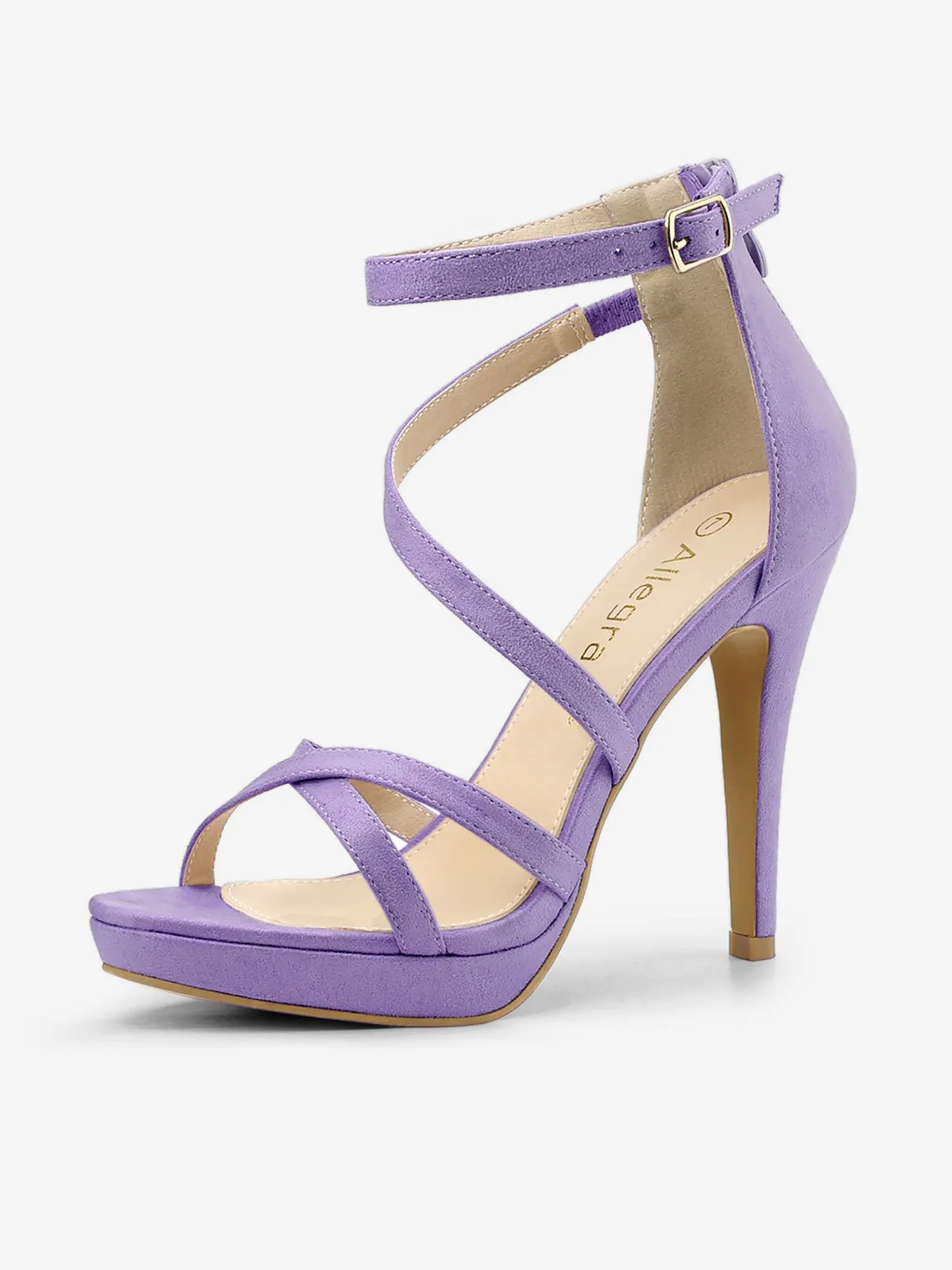 Round Toe Strappy Platform Stiletto Heel Sandals