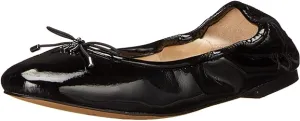 Sam Edelman Felicia Black Plush Patent Slip On Rounded Toe Flexible Ballet Flats