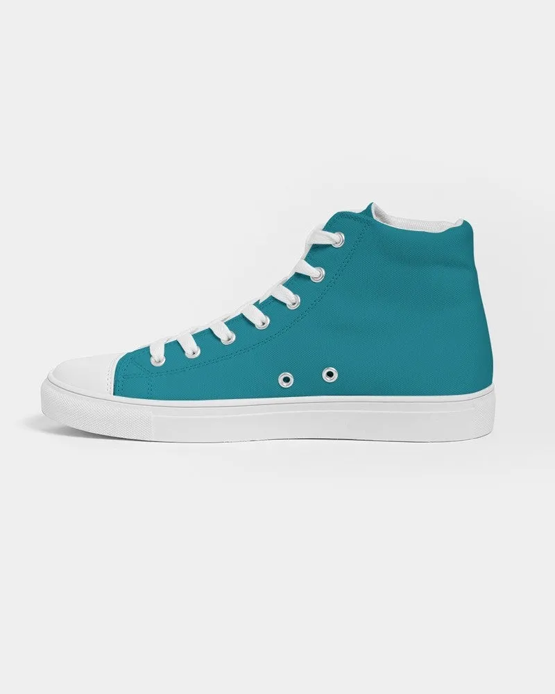 Shaded Cyan High-Top Canvas Sneakers | Women's | C100M0Y25K30