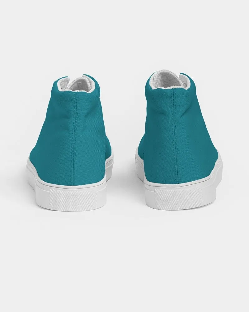 Shaded Cyan High-Top Canvas Sneakers | Women's | C100M0Y25K30