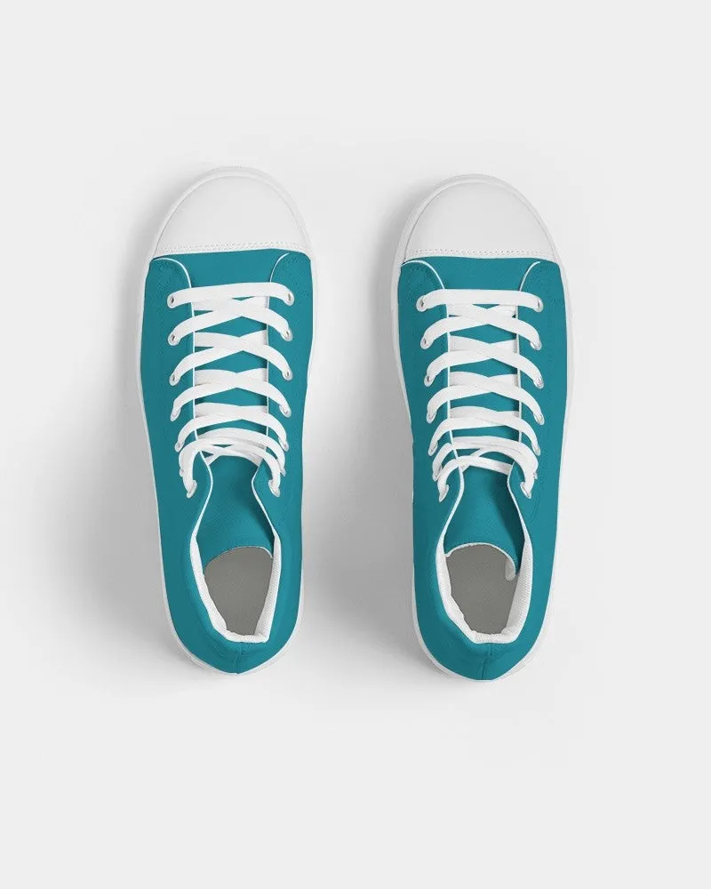 Shaded Cyan High-Top Canvas Sneakers | Women's | C100M0Y25K30