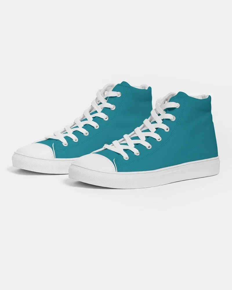 Shaded Cyan High-Top Canvas Sneakers | Women's | C100M0Y25K30