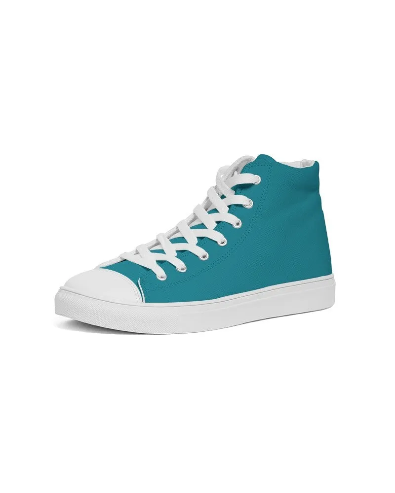 Shaded Cyan High-Top Canvas Sneakers | Women's | C100M0Y25K30