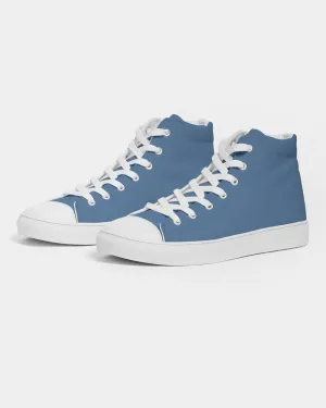 Shaded Pastel Blue High-Top Canvas Sneakers | Women's | C60M30Y0K30