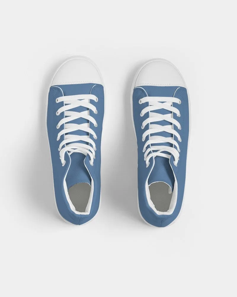 Shaded Pastel Blue High-Top Canvas Sneakers | Women's | C60M30Y0K30