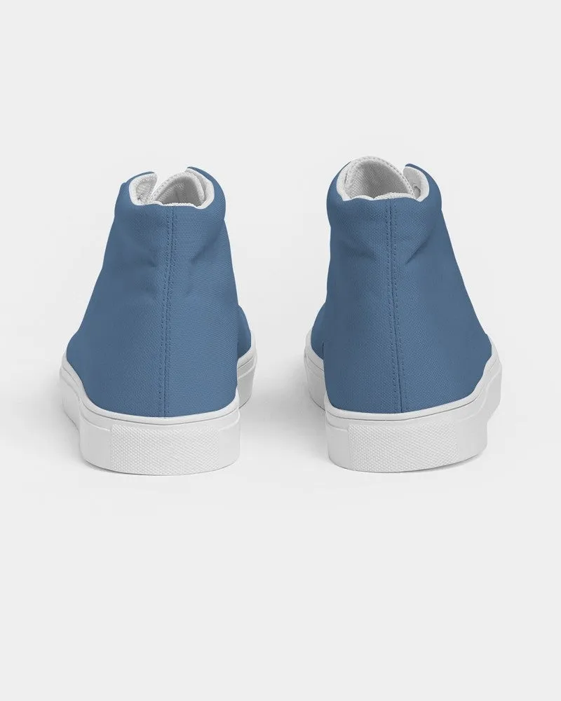 Shaded Pastel Blue High-Top Canvas Sneakers | Women's | C60M30Y0K30