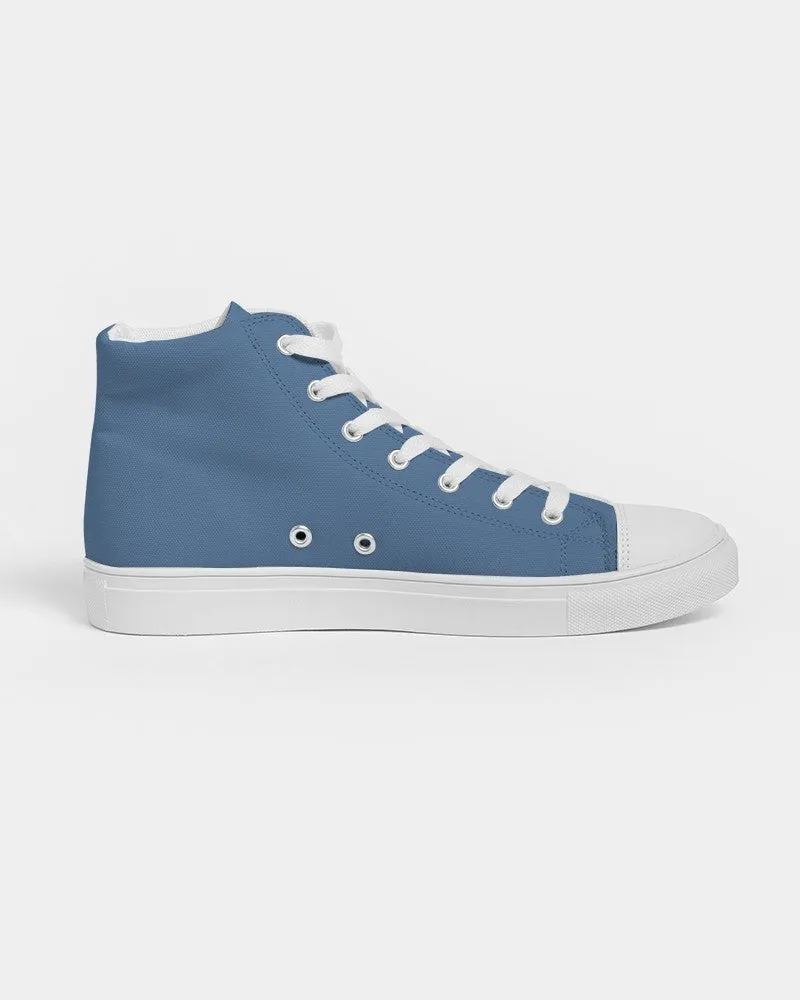 Shaded Pastel Blue High-Top Canvas Sneakers | Women's | C60M30Y0K30