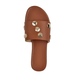 Studded Slides Flat Slip On Mules