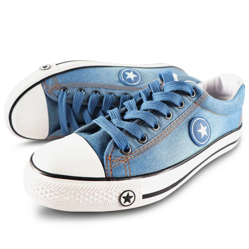 Women Denim Casual Lace Up Canvas Shoes