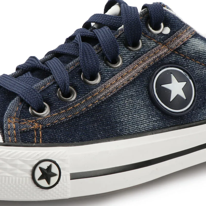 Women Denim Casual Lace Up Canvas Shoes