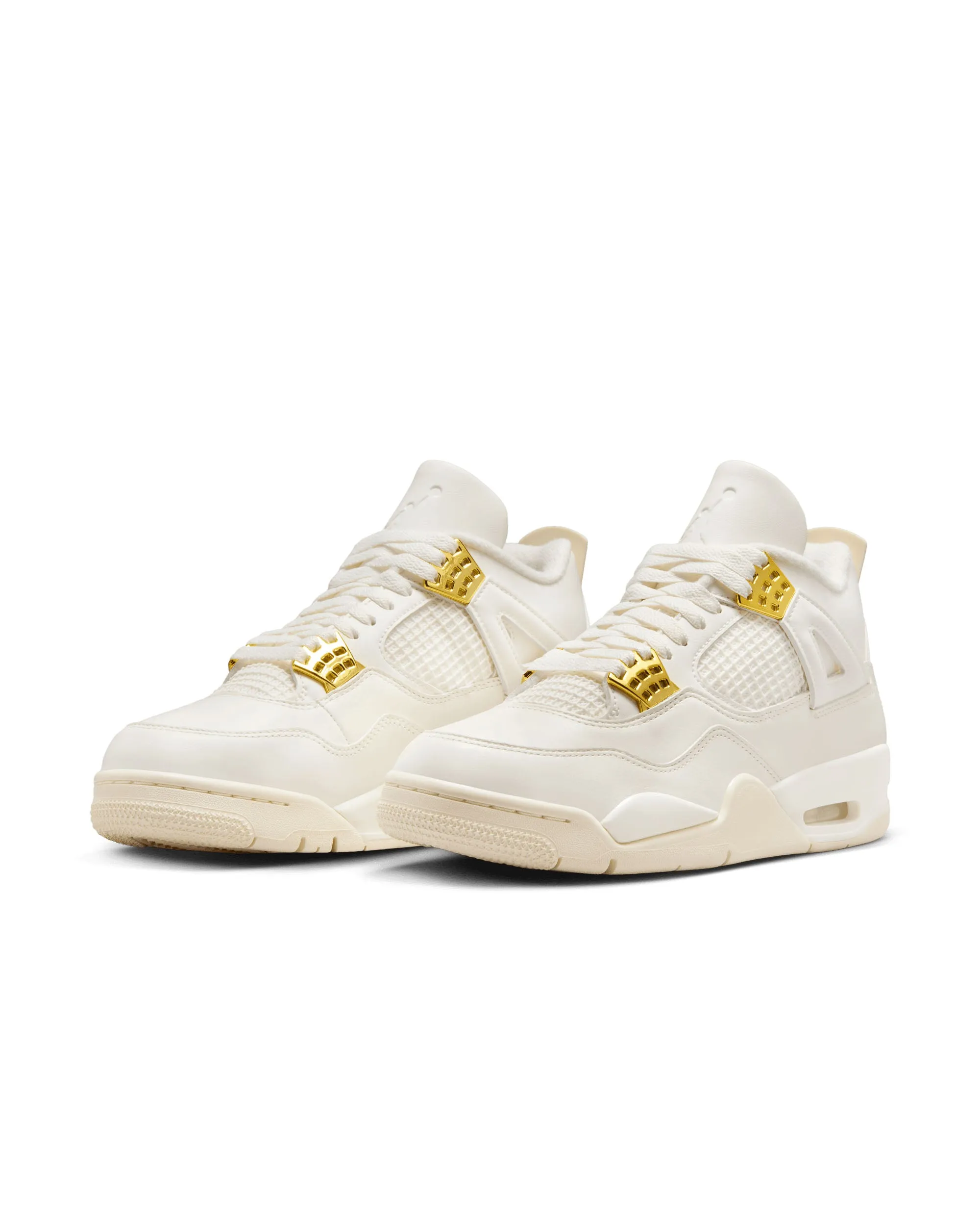 Womens Air Jordan 4 Retro - Sail / Metallic Gold-Black