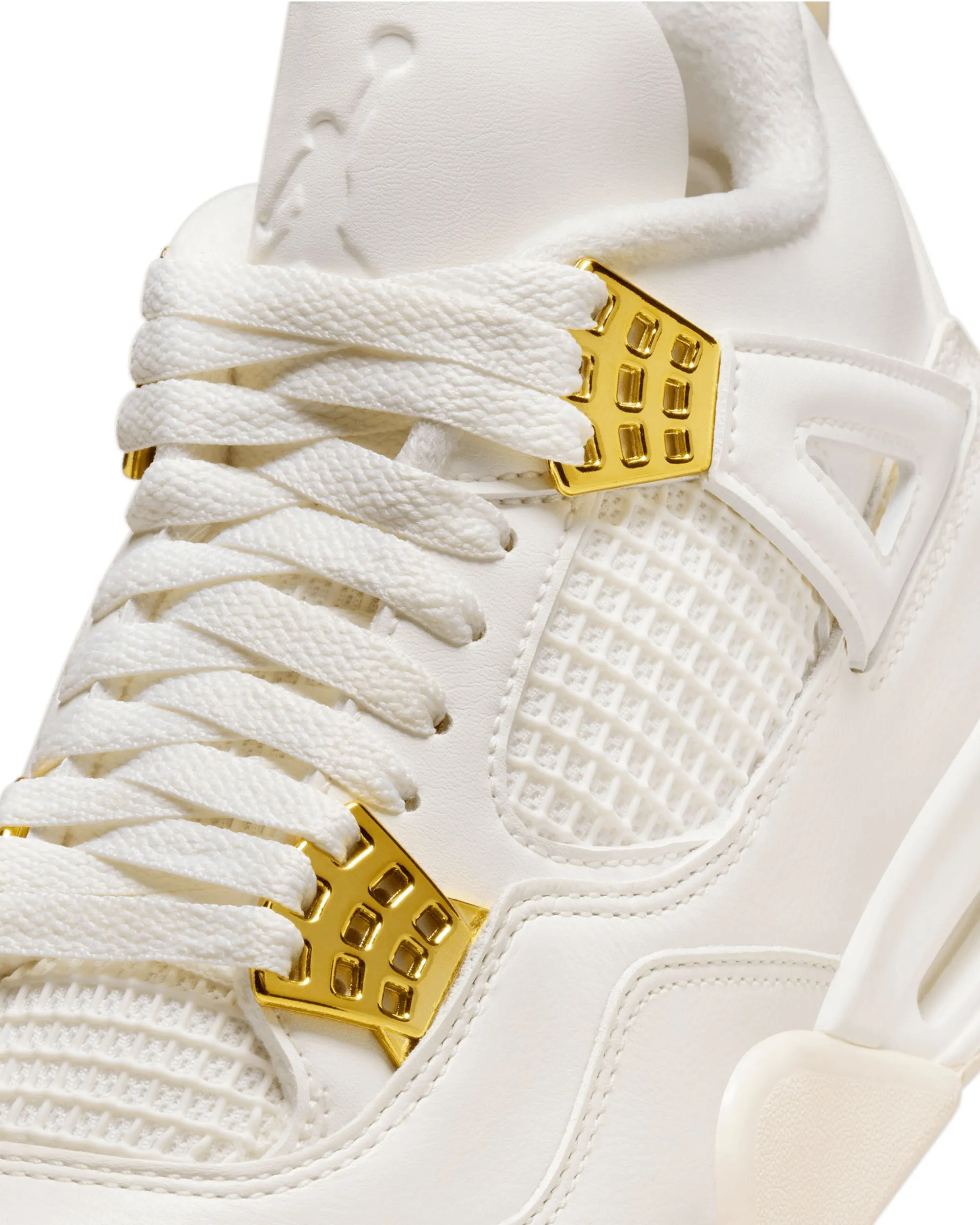 Womens Air Jordan 4 Retro - Sail / Metallic Gold-Black