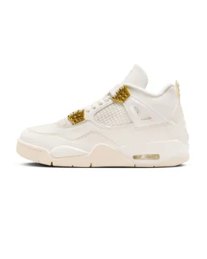 Womens Air Jordan 4 Retro - Sail / Metallic Gold-Black