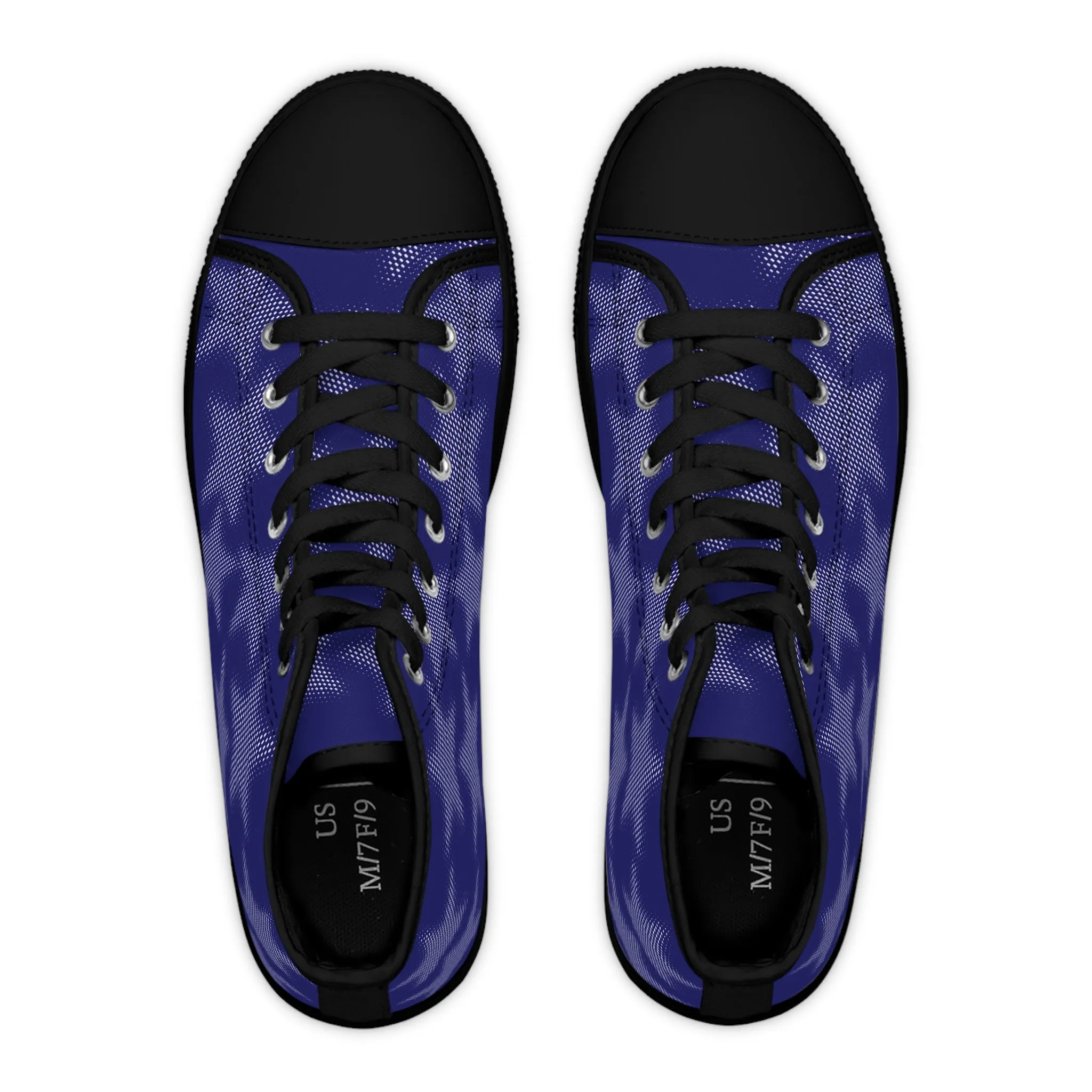 Women's High Top Canvas Sneakers - Blue With Stars