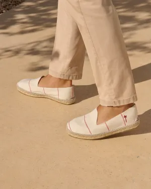 Woven Canvas Espadrilles - G00C0 - Portofino Red Micro Stripes On Beige