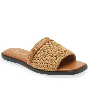 Woven Slide Sandal in Natural